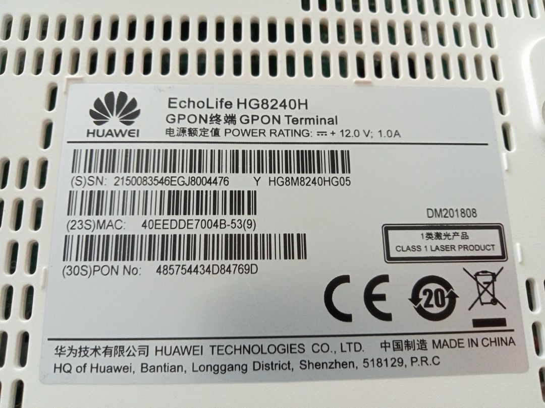 huawei echolife hg8240h wifi /tp link archer c6 ac1200 router/ M4 ...