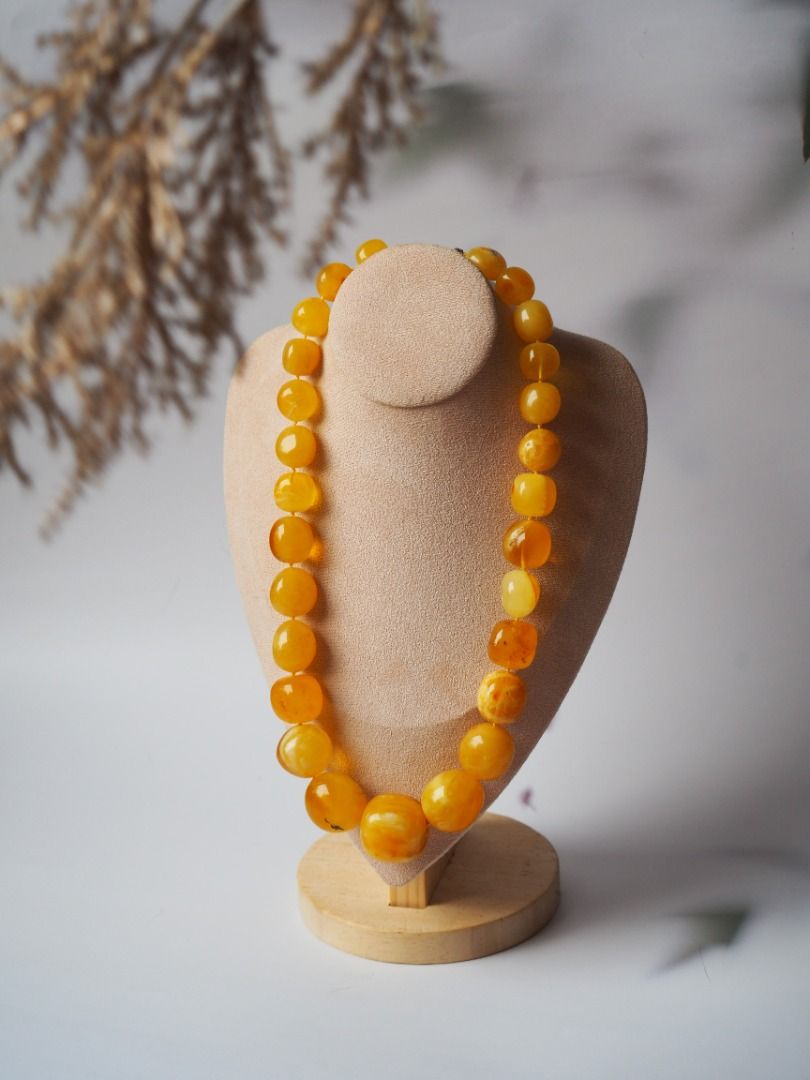 Huge Unique Honey Amber Necklace with Certificate