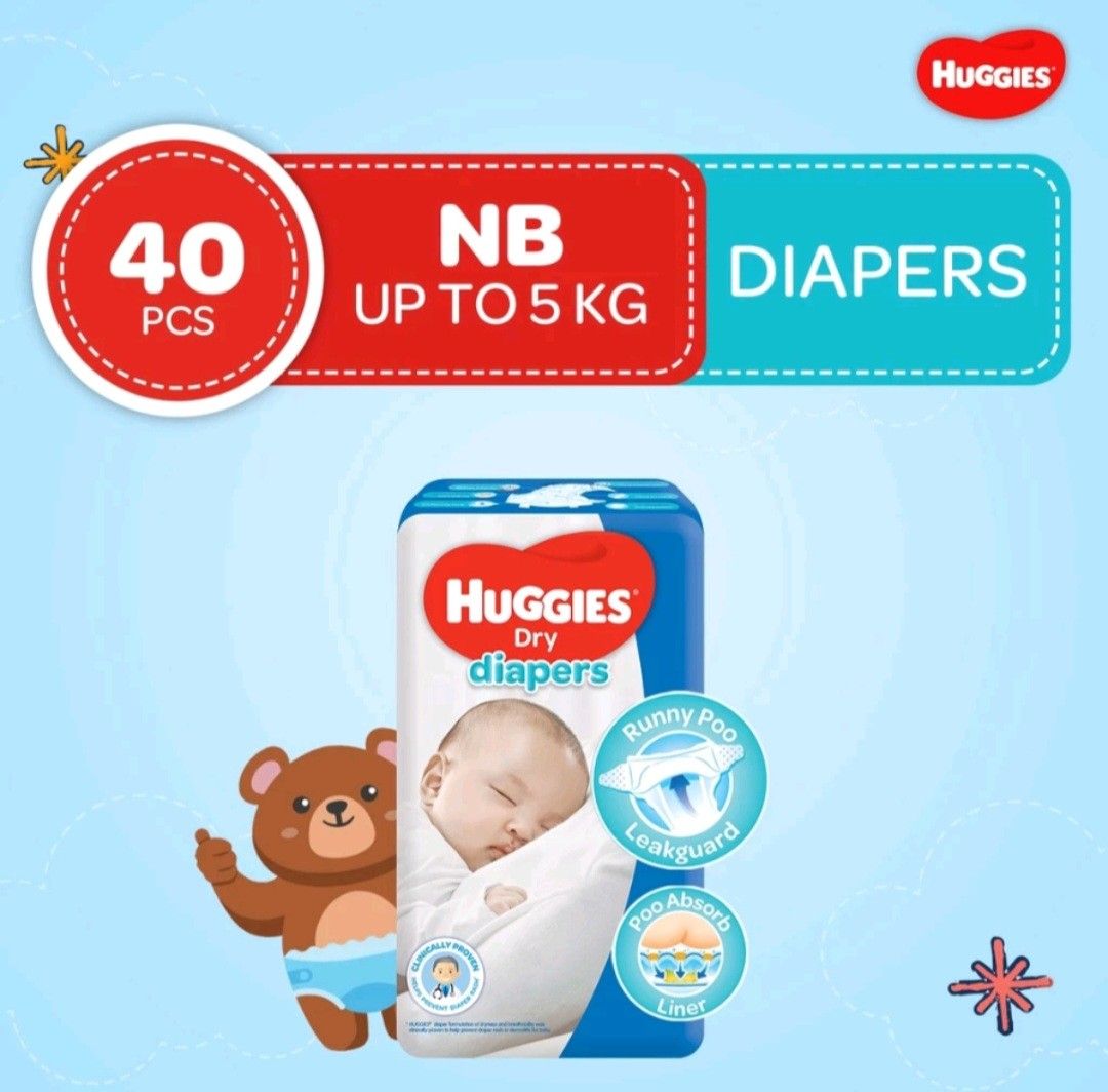 Huggies dry newborn 40 pcs price discount