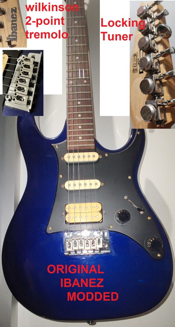 Ibanez LOCKING TUNER MOD 2POINT TREMOLO Electric Guitar, Hobbies & Toys