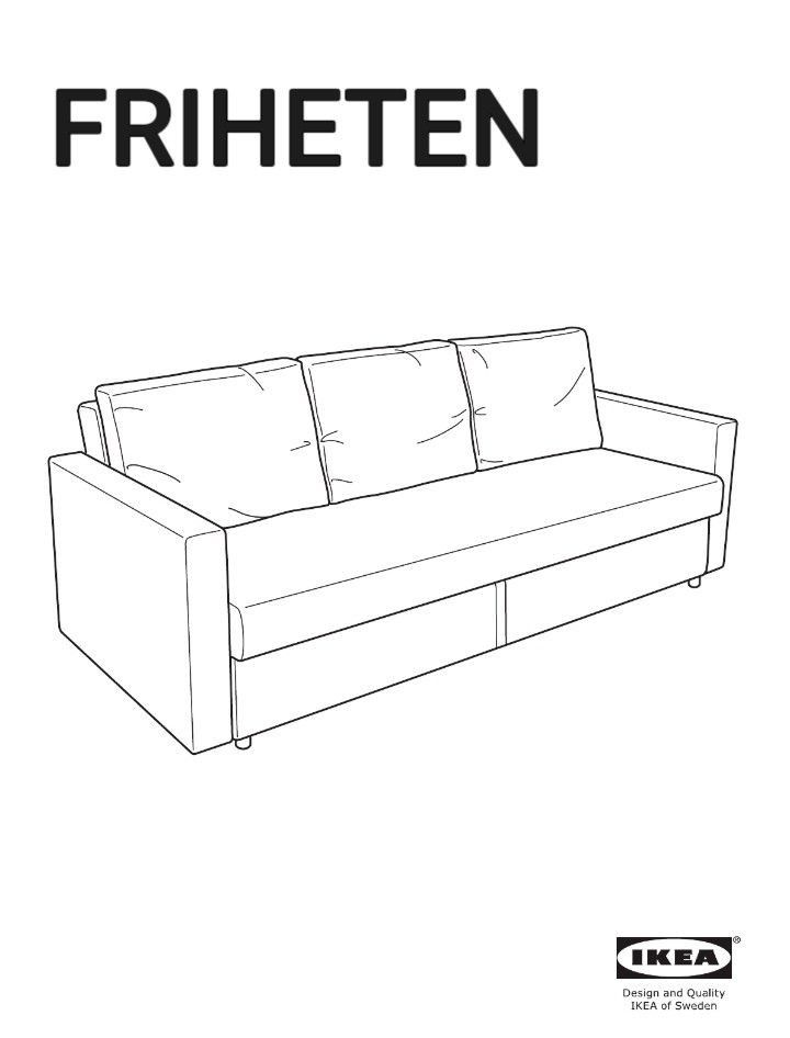 IKEA FRIHETEN 3SEAT LEATHER SOFABED, Furniture & Home Living