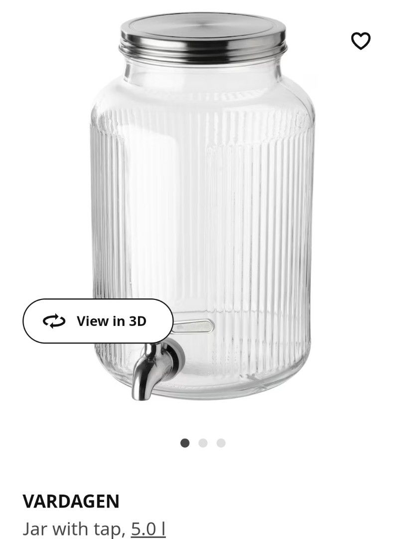 Ikea Glass water dispenser, Furniture & Home Living, Kitchenware & Tableware, Pitchers