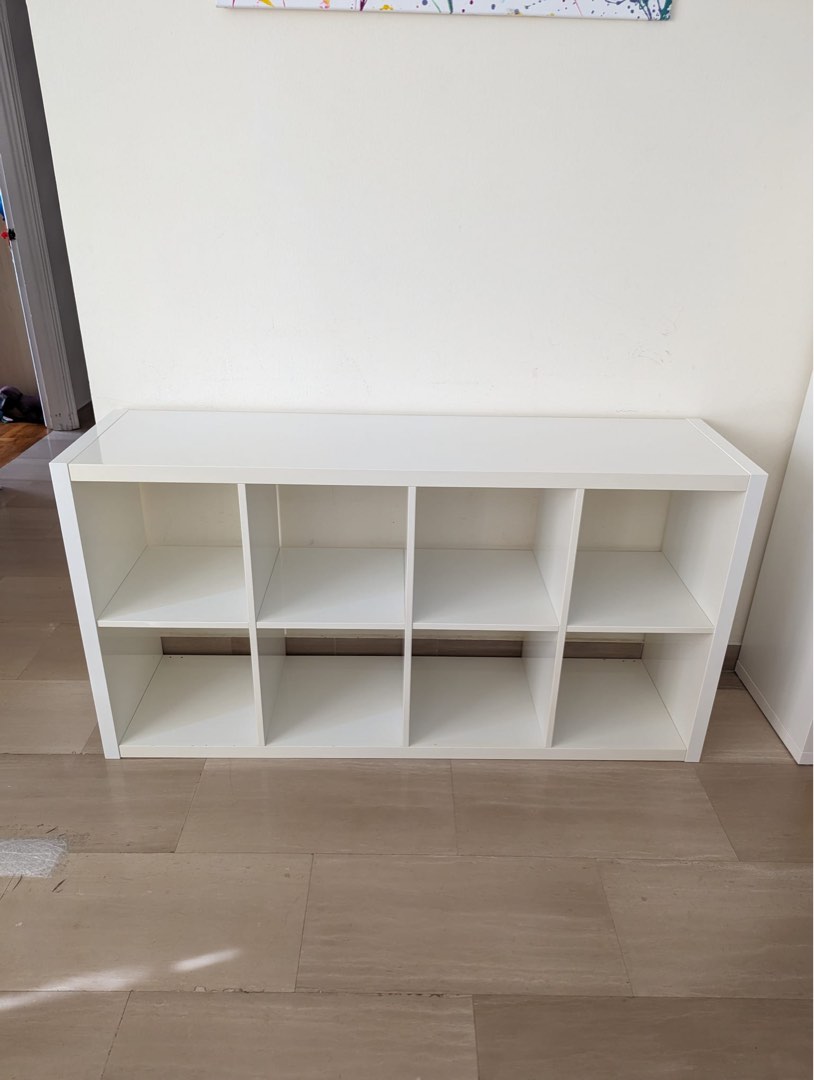 IKEA Kallax Shelf in High Gloss White, Furniture & Home Living