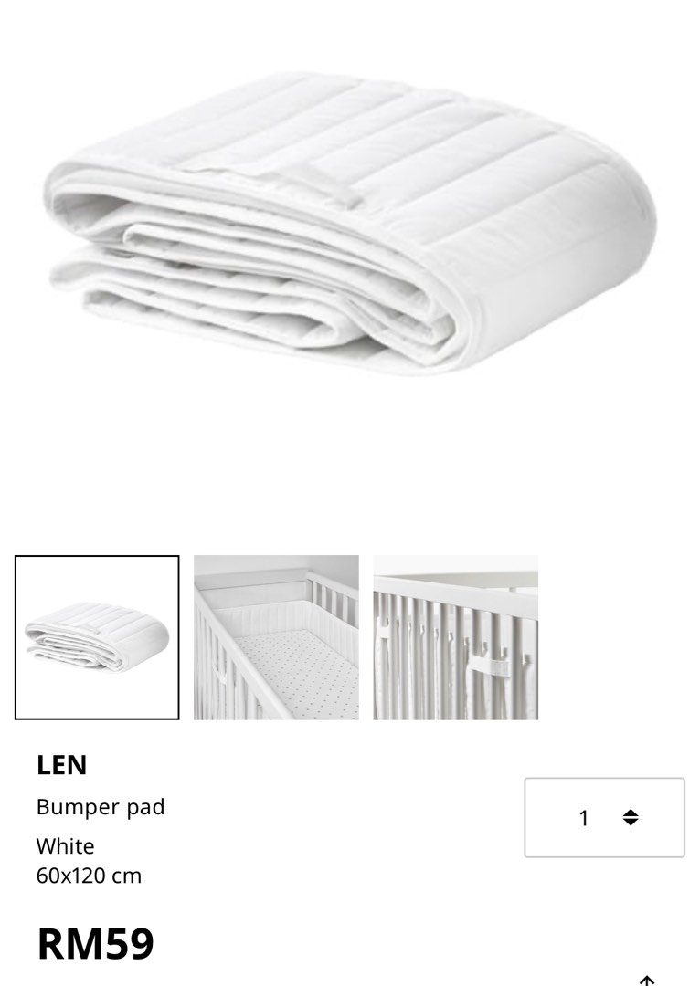 Ikea Len Baby Cot Bumper Pad, Babies & Kids, Baby Nursery & Kids