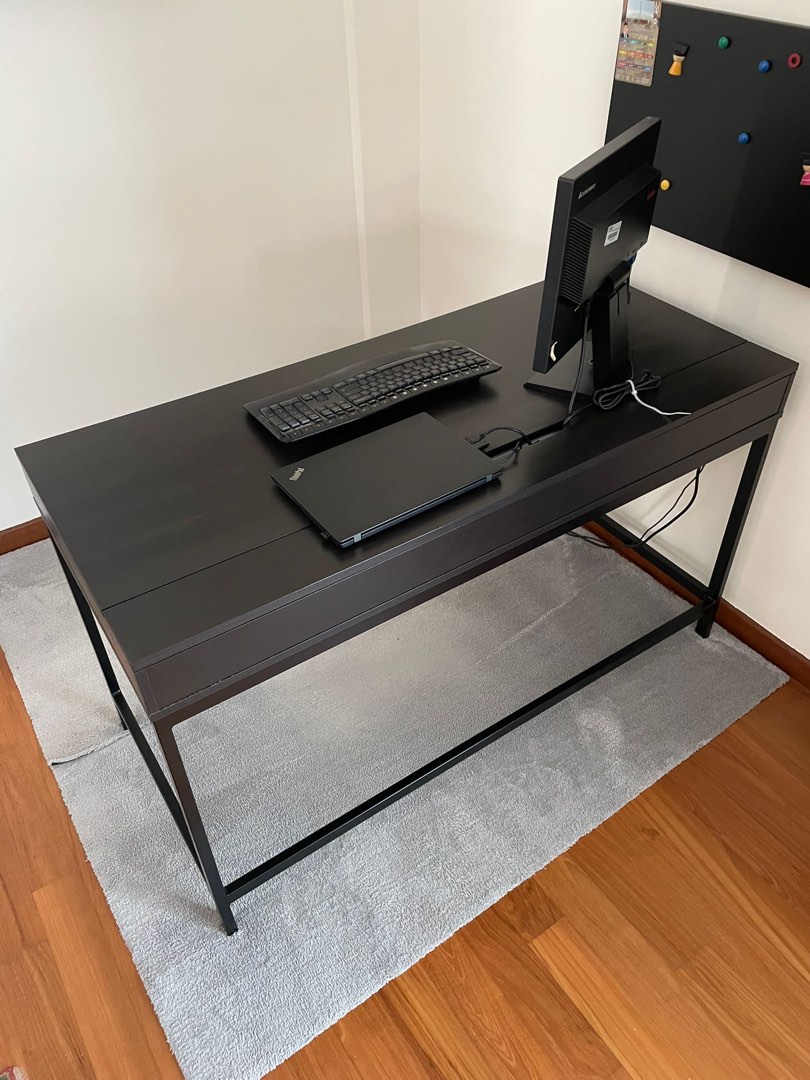 Ikea Study Table(Model Alex, in BlackBrown), Furniture & Home Living