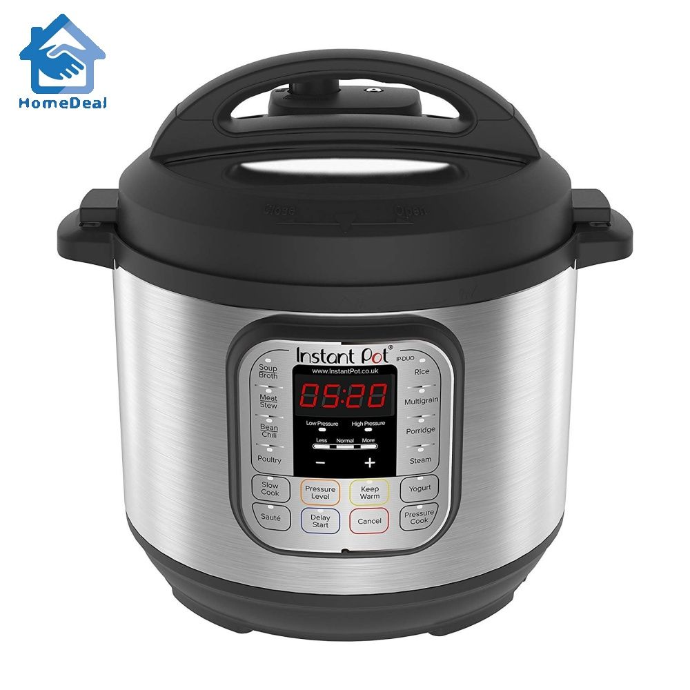 Instant Pot Duo 7 in 1 Electric Pressure Cooker 6 Qt 5.7 Litre 1000 W Brushed Stainless Steel Black Pressure Cooker TV Home Appliances Kitchen Appliances Cookers on Carousell