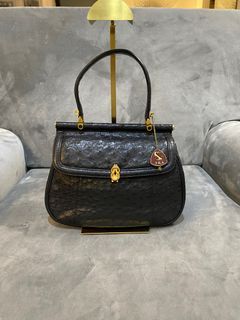 super-beauty goods * JRA Ostrich original leather Birkin type bag black :  Real Yahoo auction salling