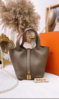 Hermes Rouge Sellier Picotin 18 GHW, Luxury, Bags & Wallets on Carousell