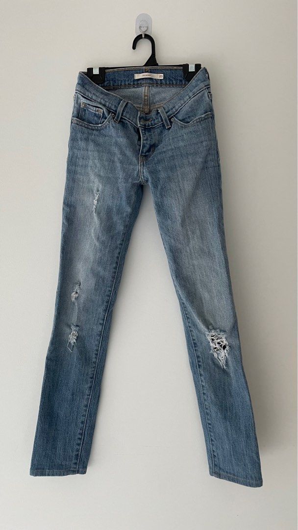 Levis 711 Skinny Ripped Jeans Women s Fashion Bottoms Jeans