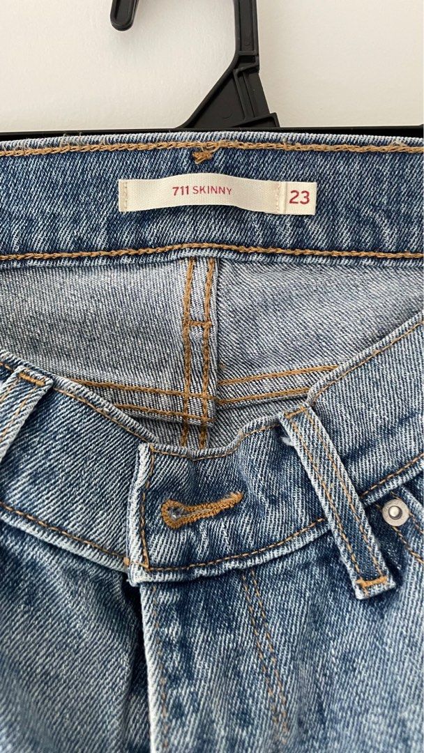 Levis 711 Skinny Ripped Jeans Women s Fashion Bottoms Jeans