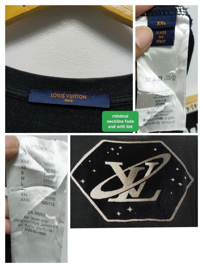 Louis Vuitton Black Cotton and Jacquard Velour Satellite T Shirt M