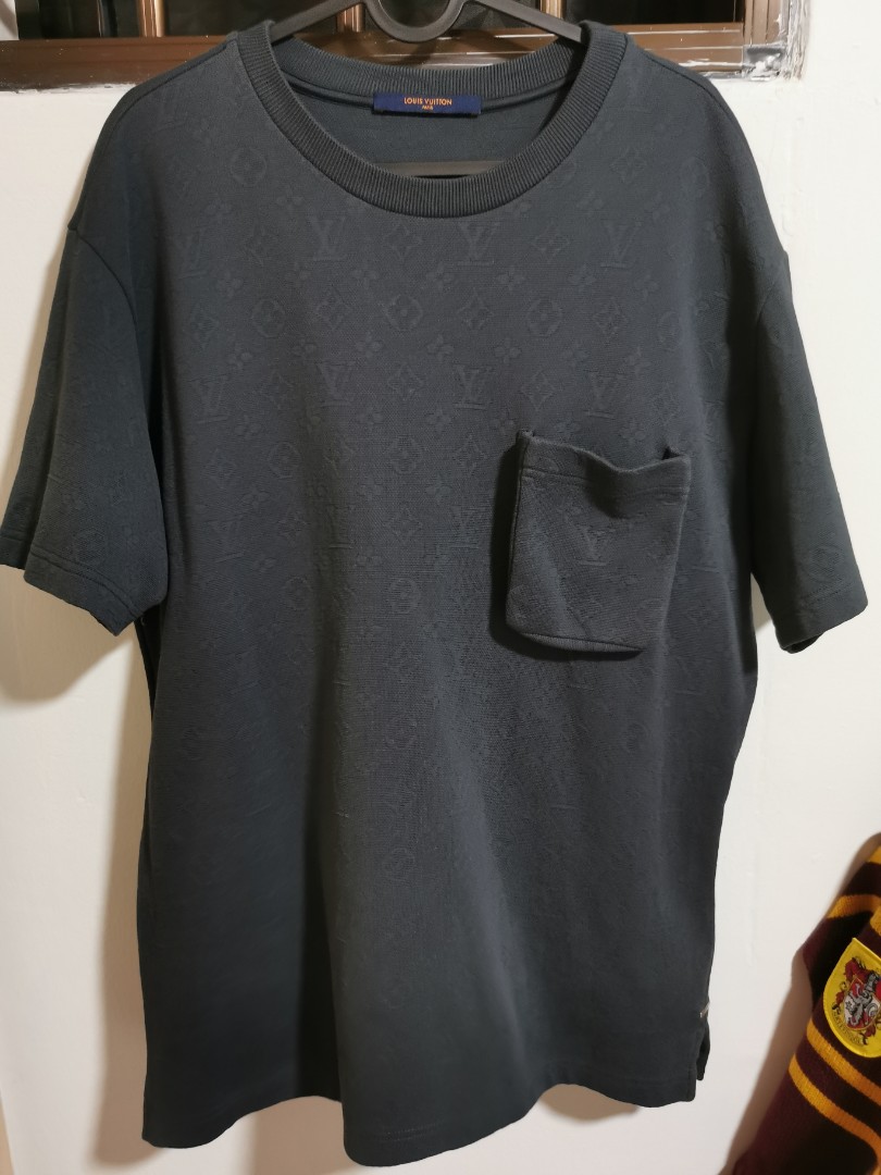 Louis Vuitton 3D Monogram Shirt Blue Grey. Size 42