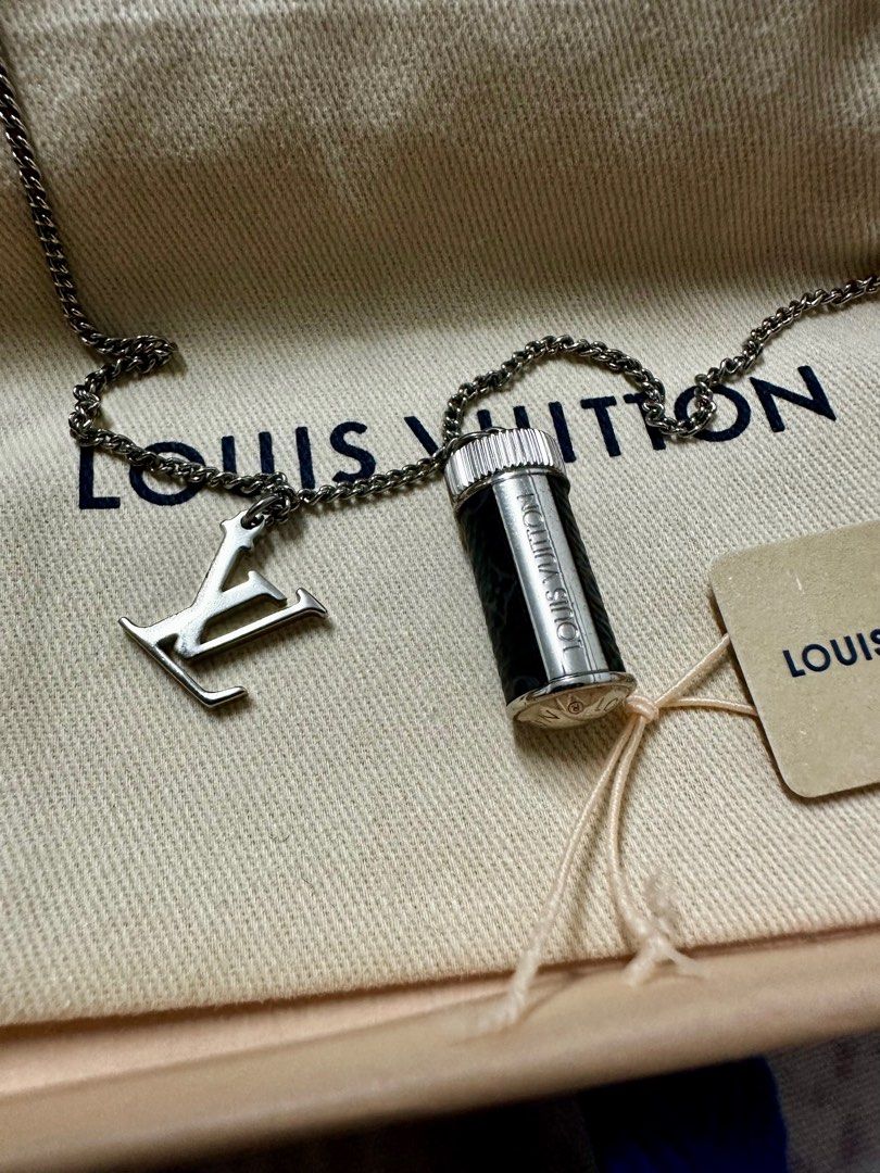 [Japan Used Necklace]Louis Vuitton M63641//Colier Charms Monogram Eclipse  Fash