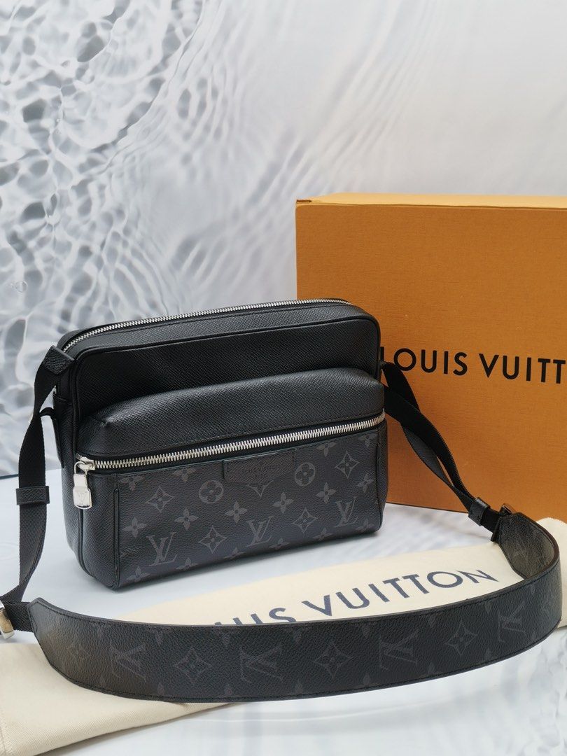 LOUIS VUITTON OUTDOOR MESSENGER PM NOIR MONOGRAM TAIGA LEATHER AND CANVAS  BAG -FULL SET-, Luxury, Bags & Wallets on Carousell