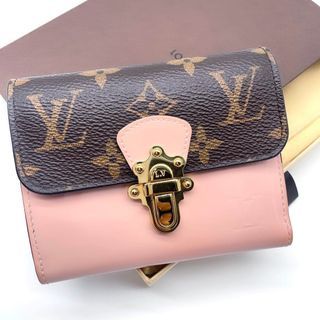 LV LV Women Cherrywood Compact Wallet Monogram Coated Canvas Pink in 2023