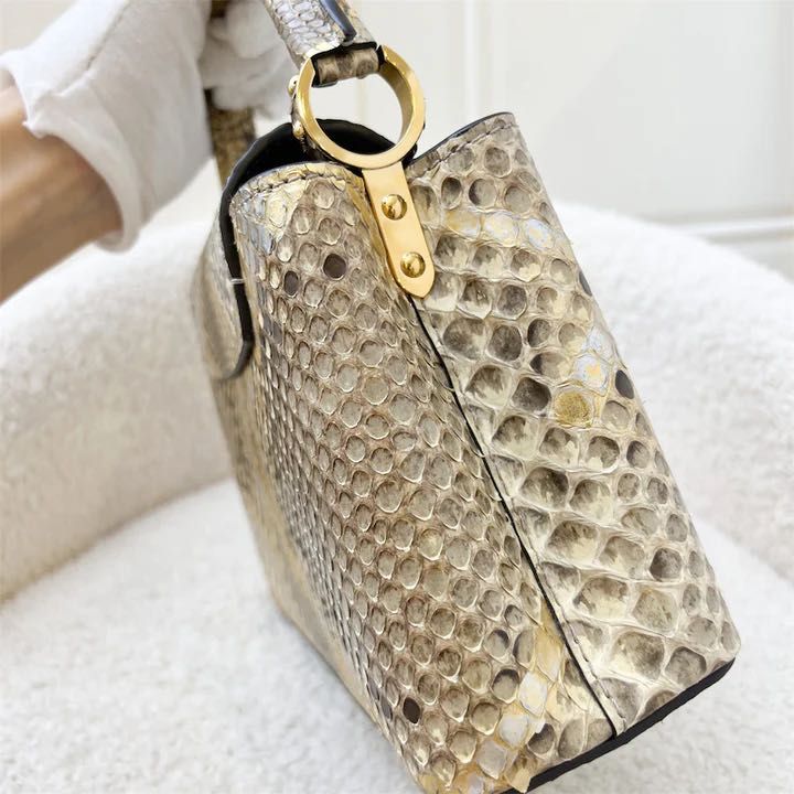 Capucines python handbag Louis Vuitton Grey in Python - 31106805