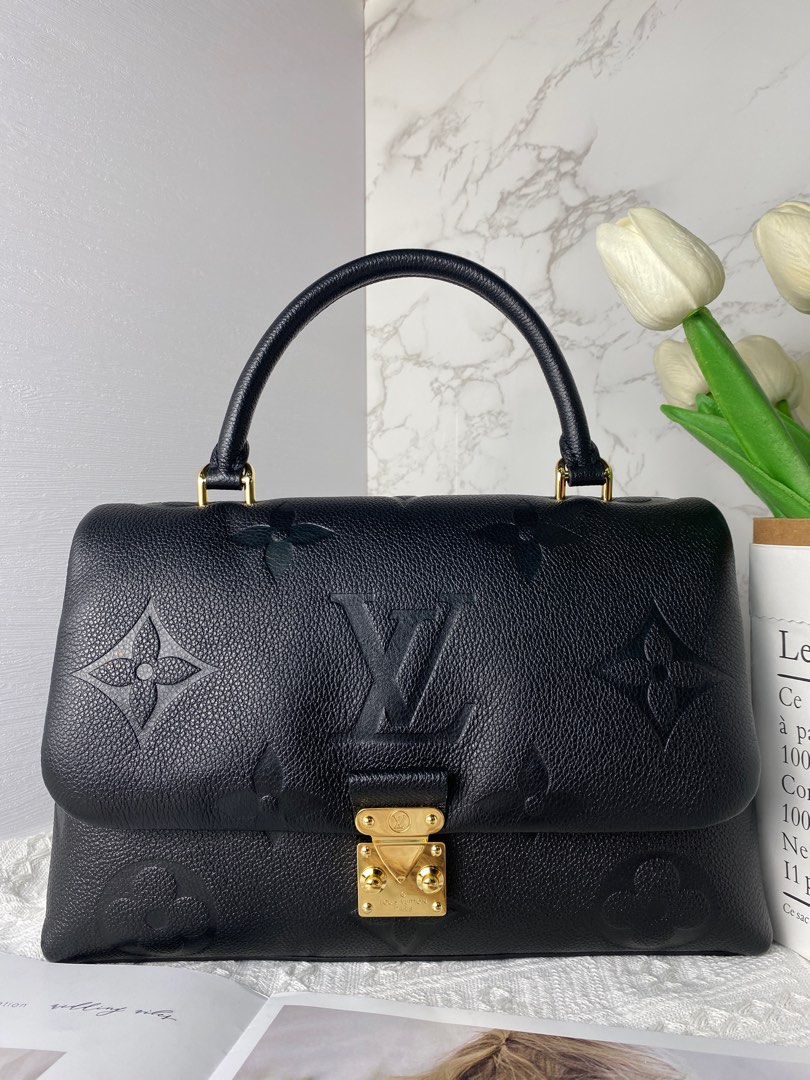 lv bag black leather