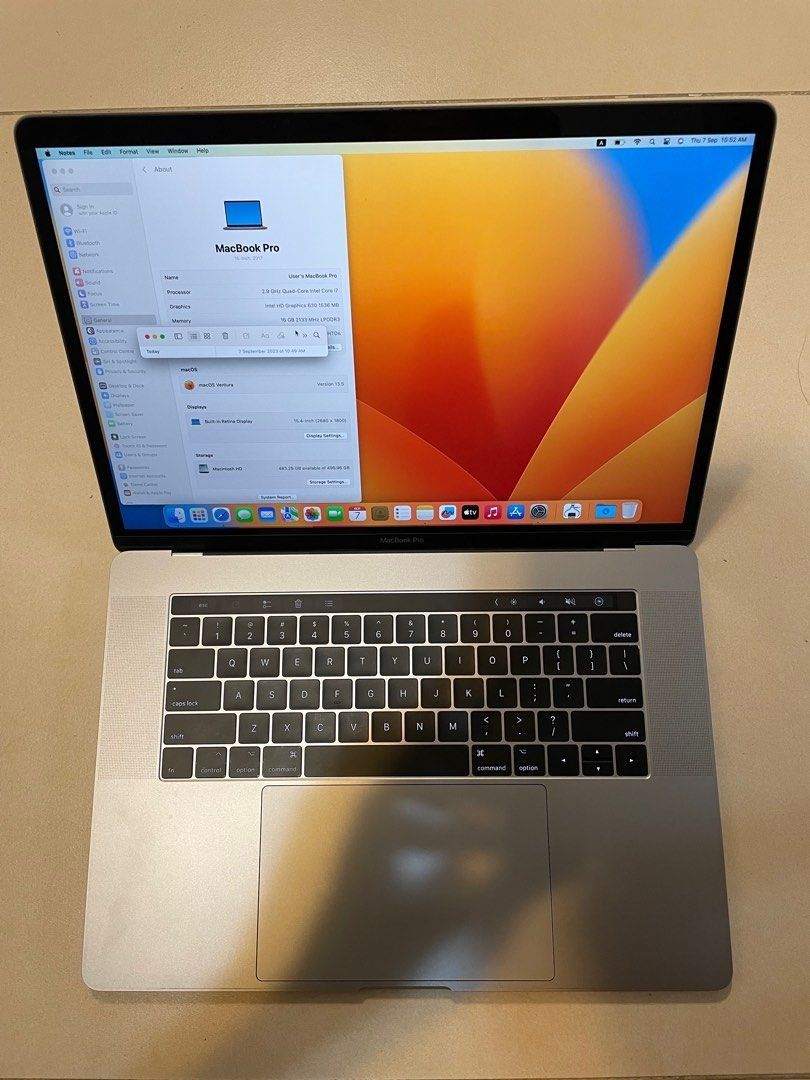 MacBook Pro 2017 15 inch A1707 CPU i7 Ram 16GB SSD 512GB, 電腦