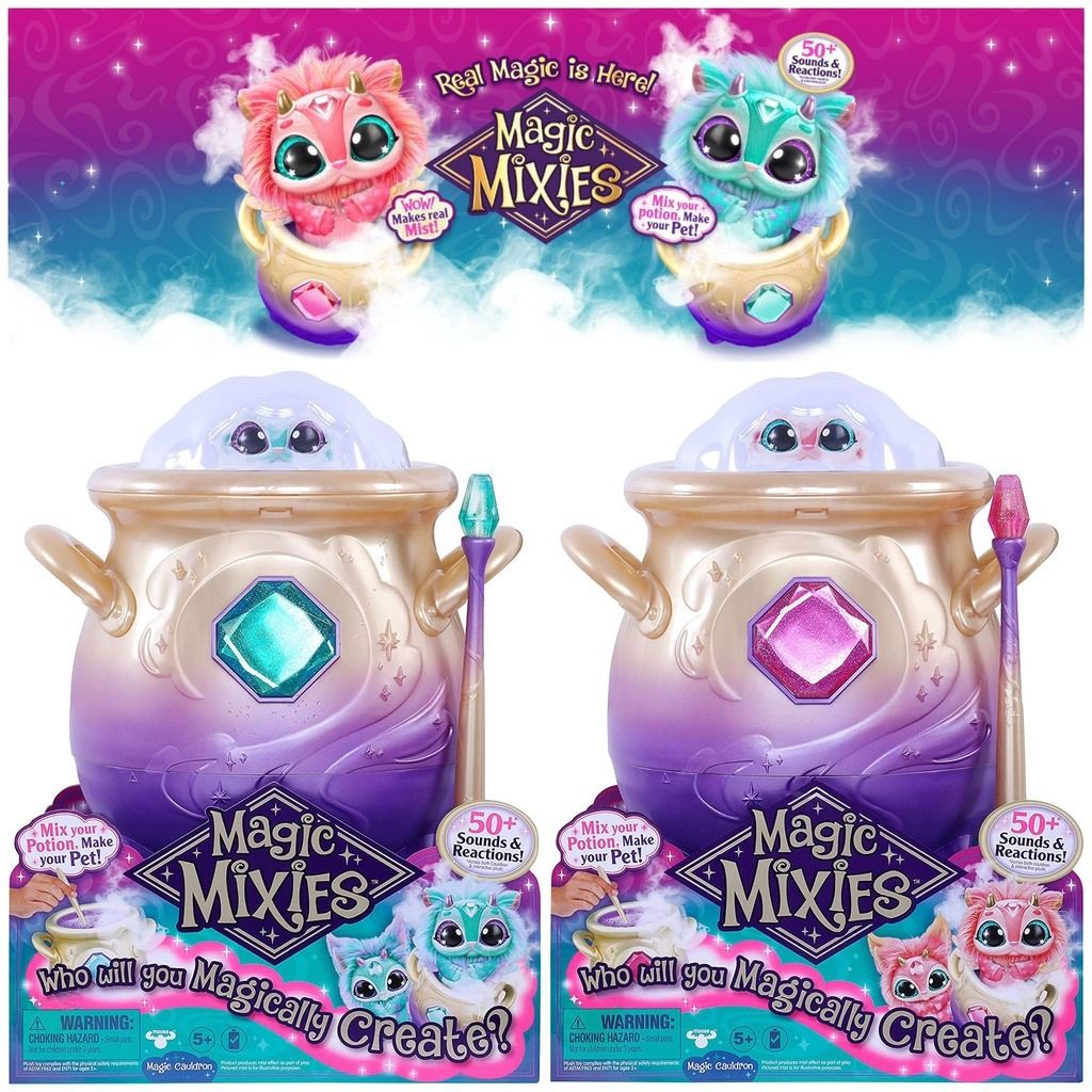 Magic Mixies Magical Misting Cauldron Interactive Plush Toy BLUE