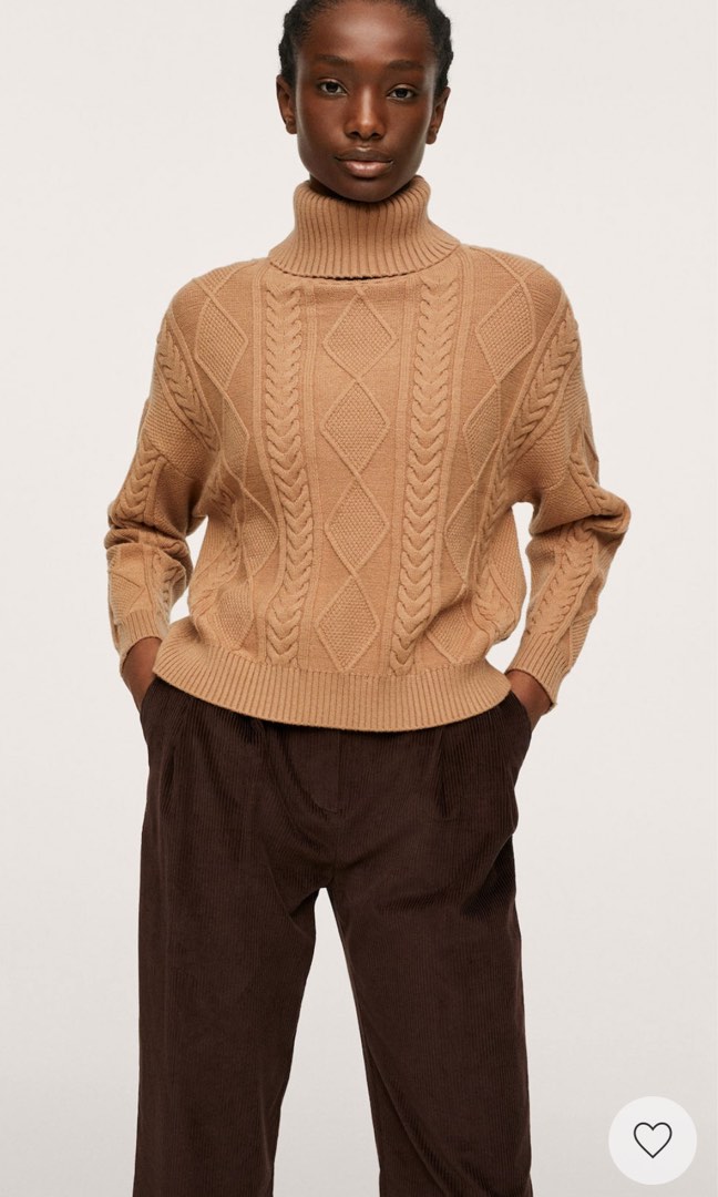 Mango herringbone knit sweater Women s Fashion Tops Longsleeves