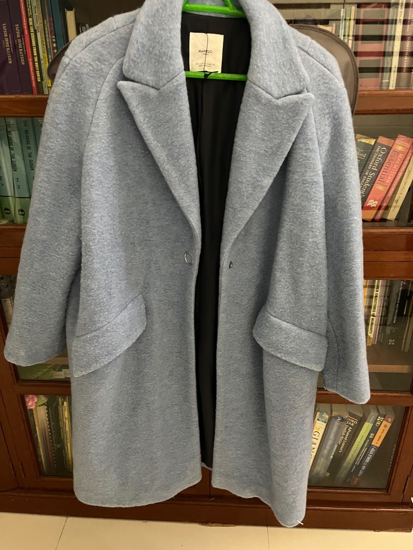 Mango oversize baby blue coat, Women's Fashion, Coats, Jackets and