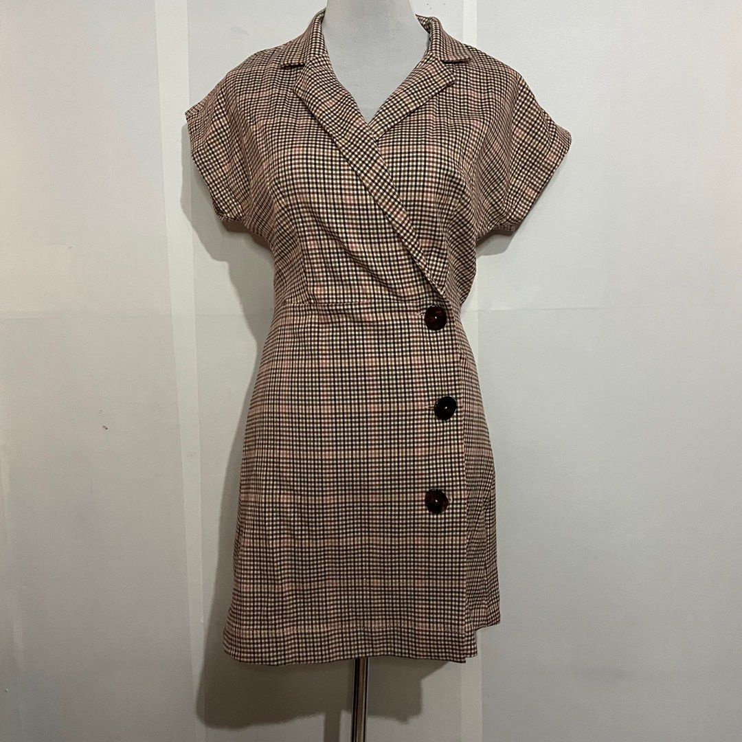 Mango plaid dress top