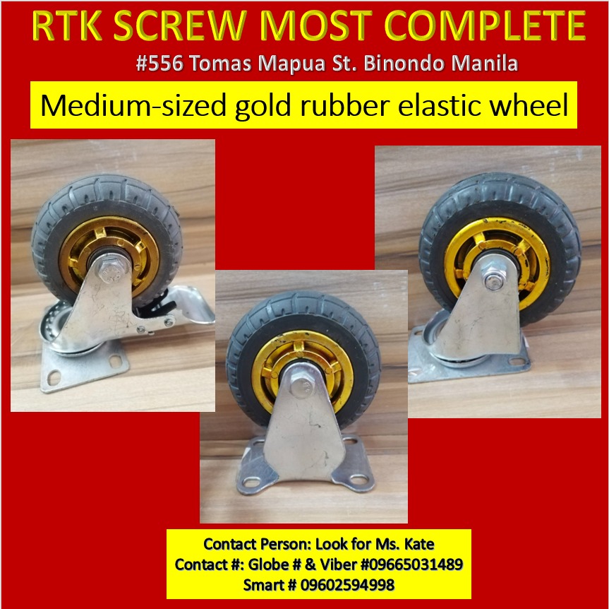 Mediumsized gold rubber elastic wheel Caster Wheel, Commercial