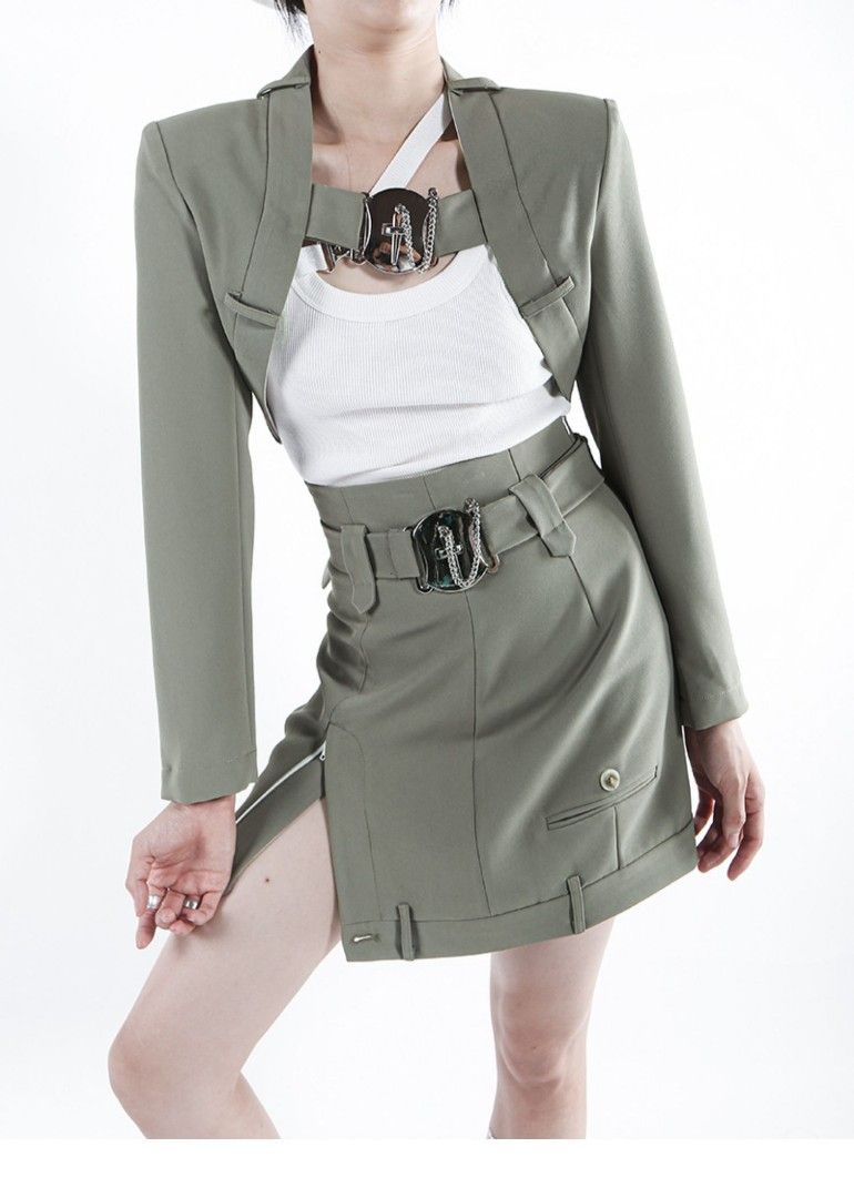 Military Deconstruction Skirt with belt