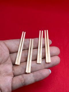 Miniature cutleries, Chopsticks, dollhouse accessory, plastic (PVC), 1 set