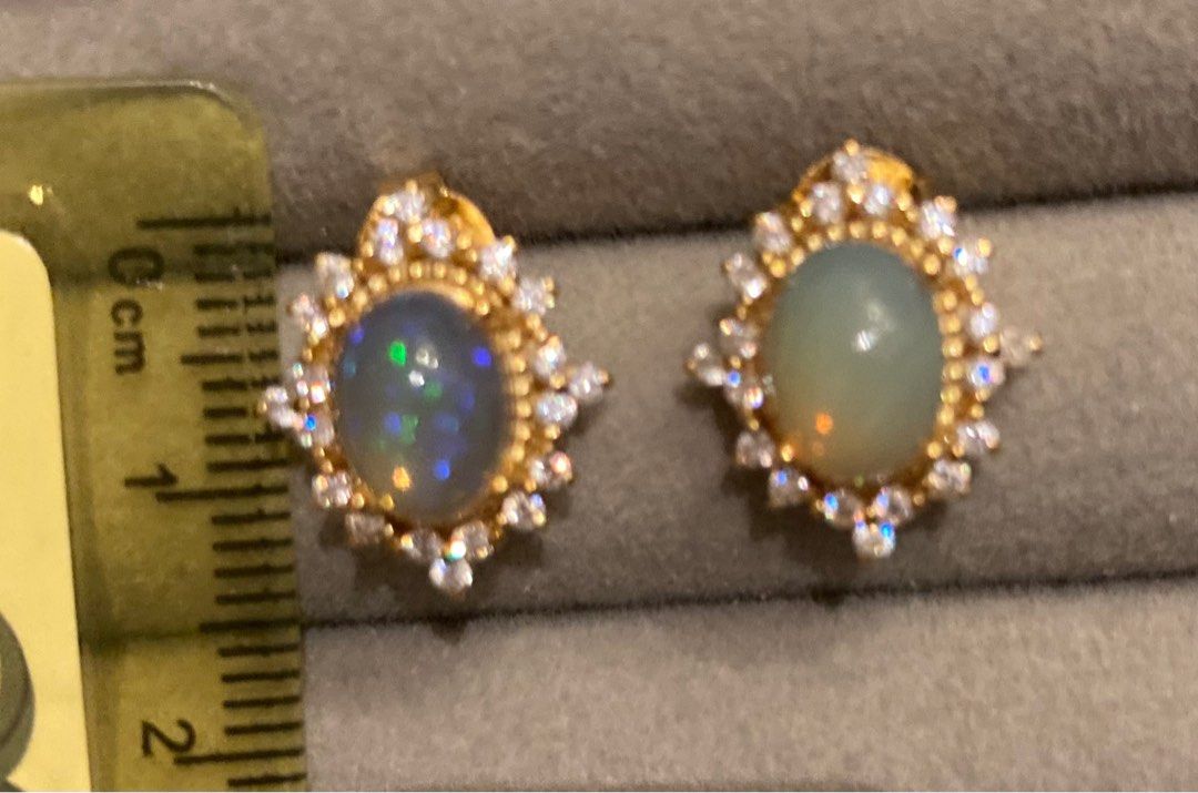Opal Earrings Natural Unheated Multi Color Opal Earrings