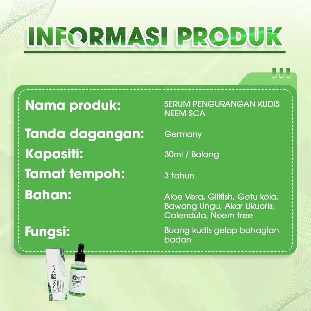 NEEM SCA Scabies Solution Serum original 30ml, Eliminate itchy red skin