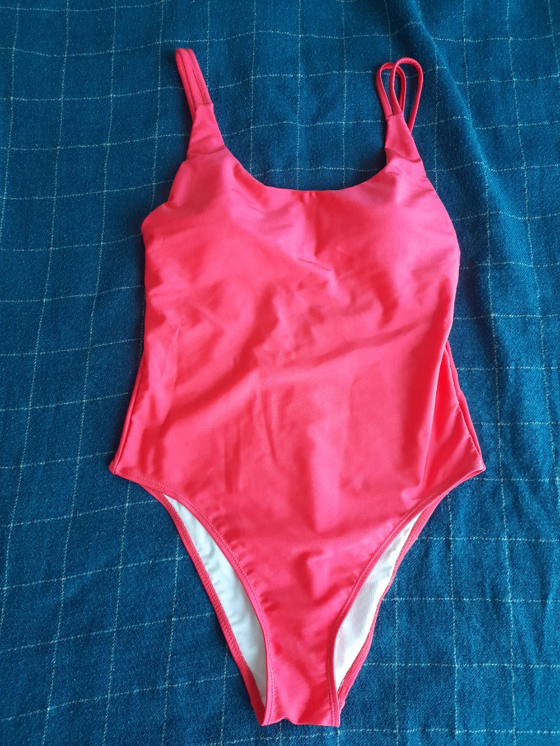Neon Pink Swimming Suit, Women's Fashion, Swimwear, Bikinis & Swimsuits ...