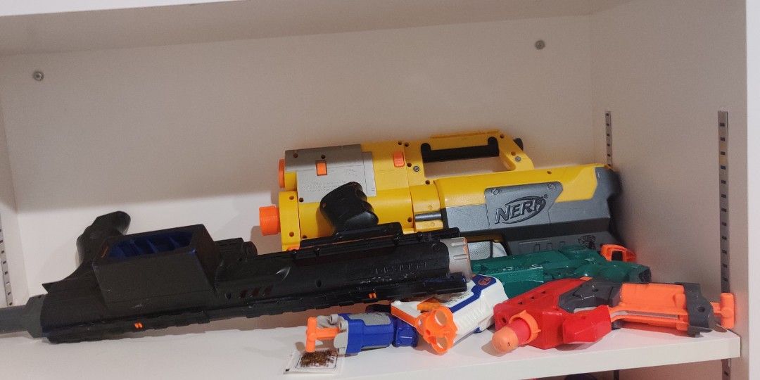 Nerf Bundle (Category: Action & Battle Toys) located in Singapore. Submitted by cuigoong (Listing ID 1259489572, Image 2). Description: looking to sell the entire collection in one go interested parties can dm and make an offer if looking to buy one blaster, can also offer, and ill consider self collection at my house.