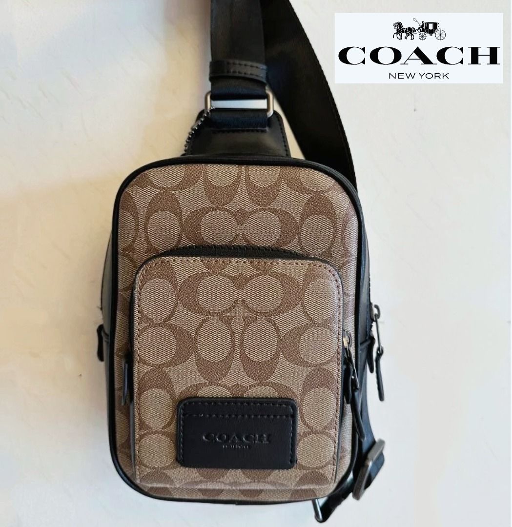 NWT Coach Track Pack 14 In Signature Canvas