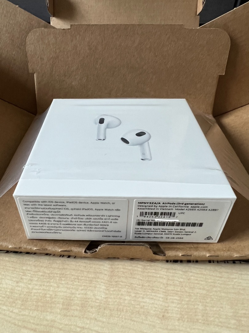 New Sealed Apple Airpods (3rd Gen) Oct 2023, Audio, Earphones on Carousell