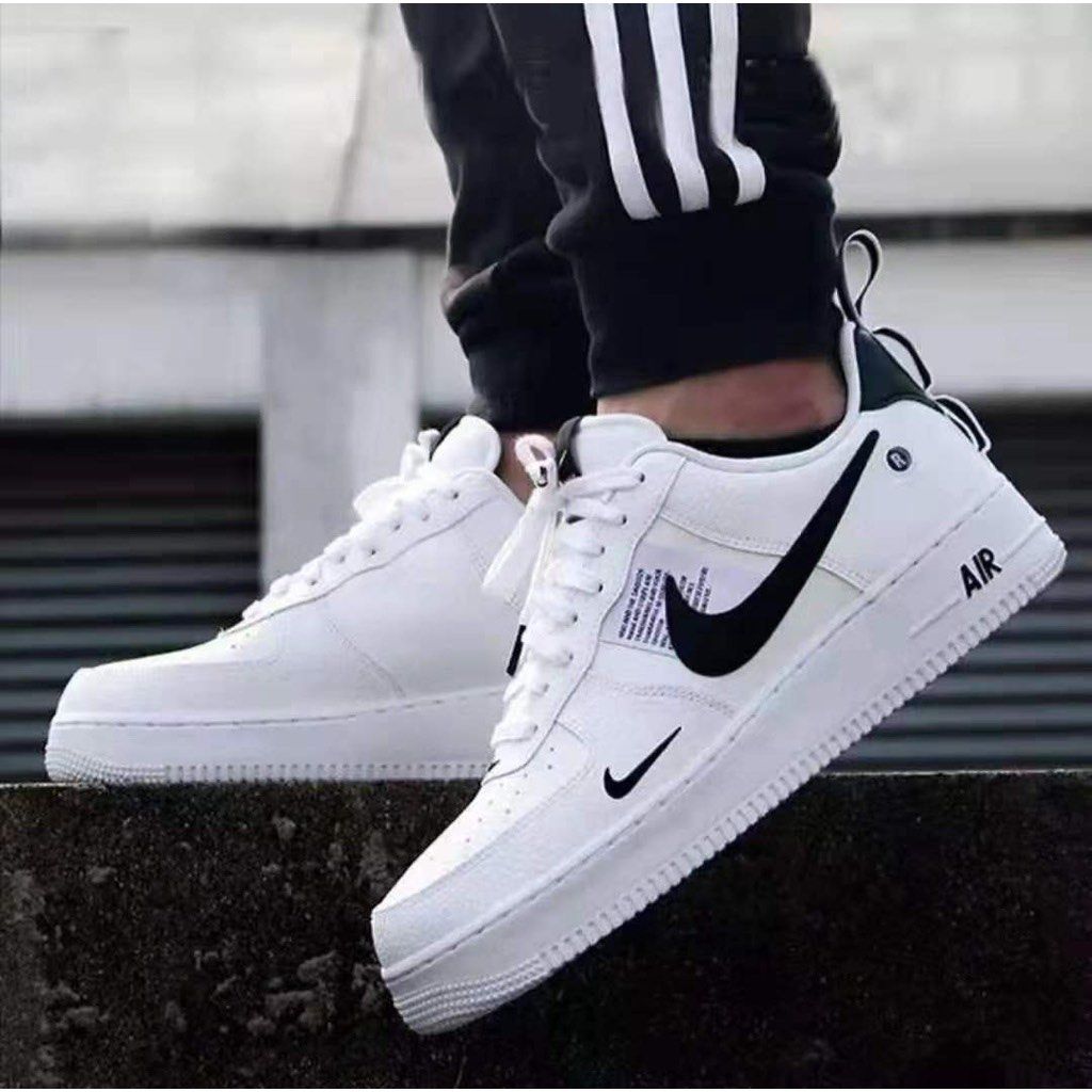 Nike Air Force 1 Mens Shoes 10 White/Black AJ7747-100 LV8 Utility