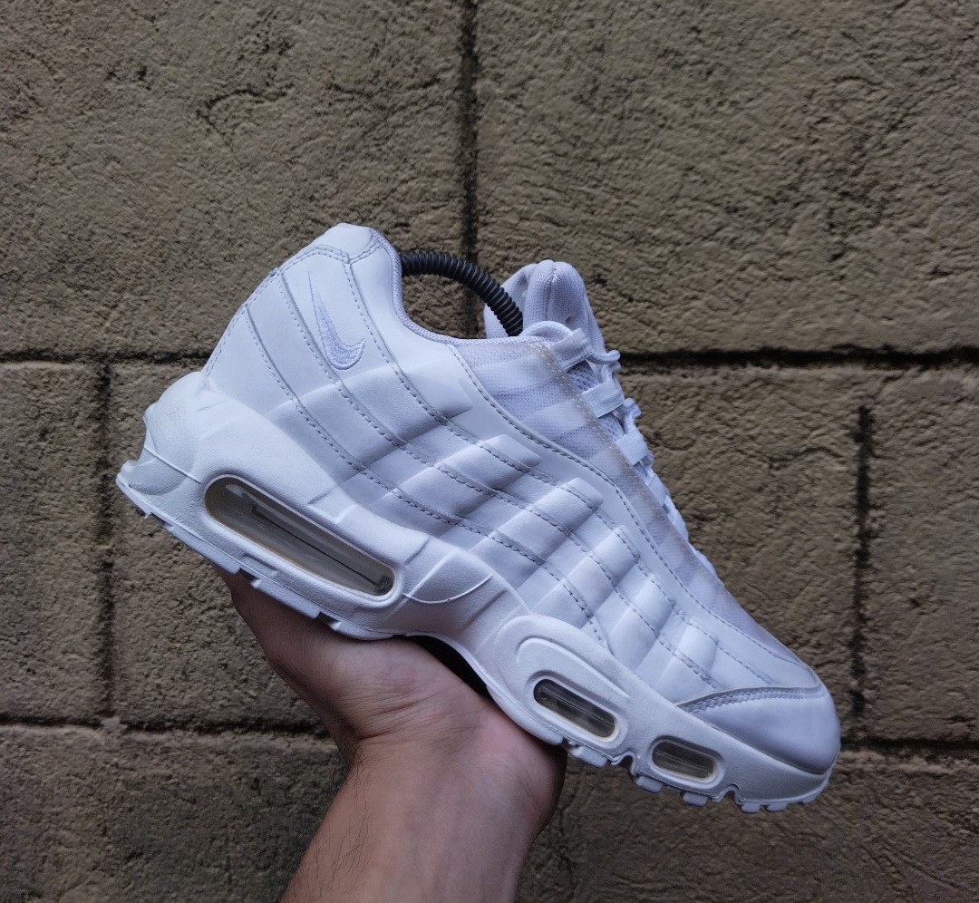 Nike Airmax 95 Triple White Men s Fashion Footwear Sneakers on