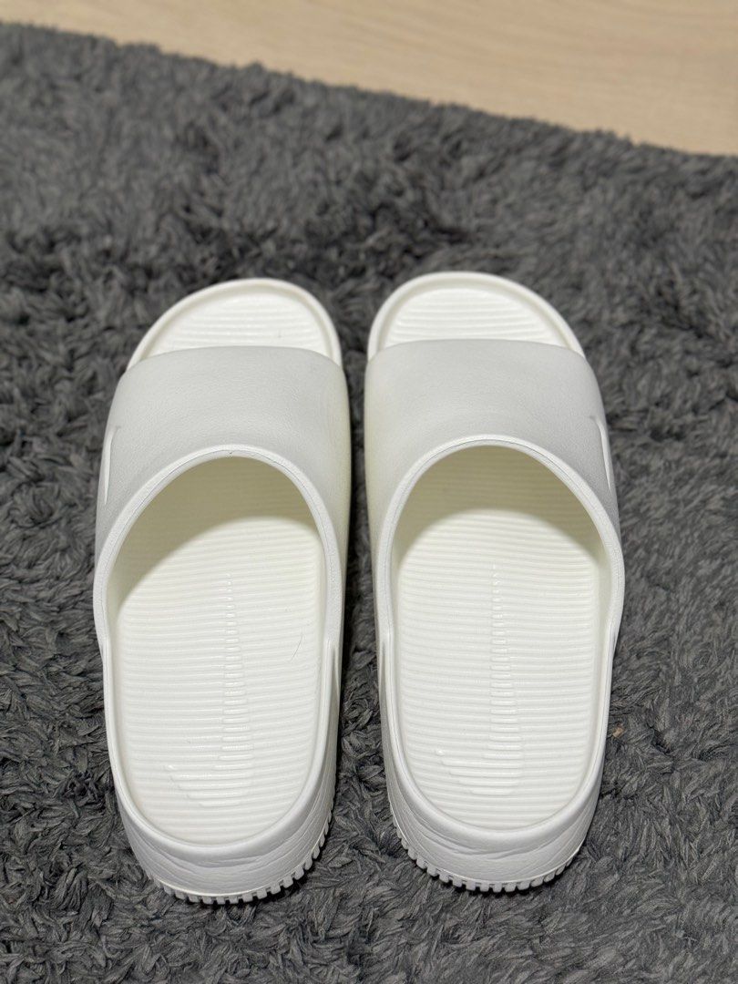 White nike comfort slides cheap