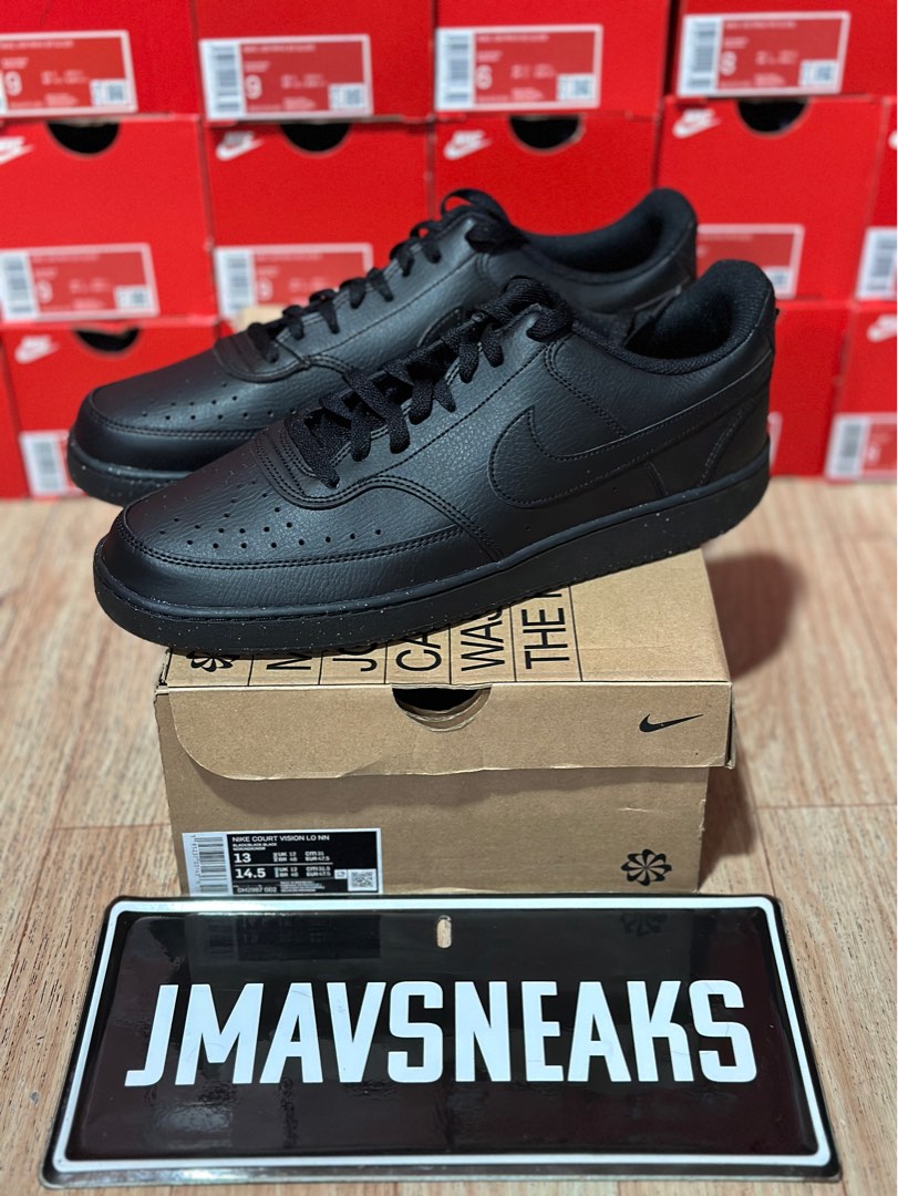 Nike Court Vision Triple Black Men #39 s Fashion Footwear Sneakers on