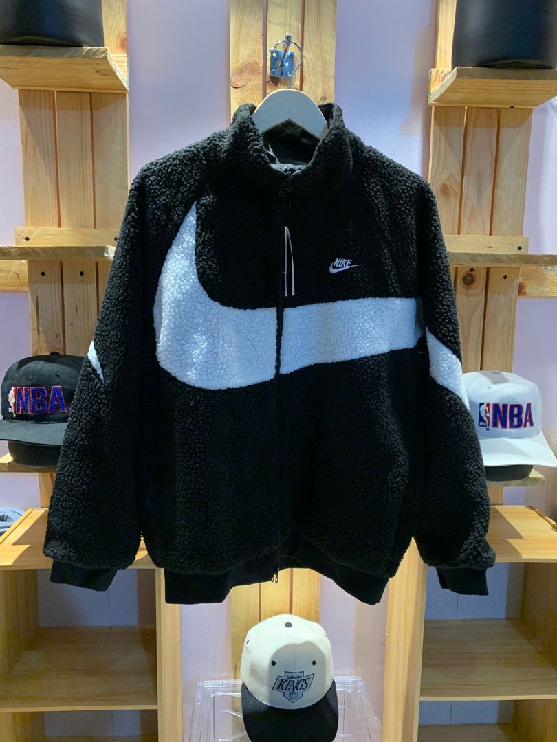Nike sherpa shop jacket big swoosh