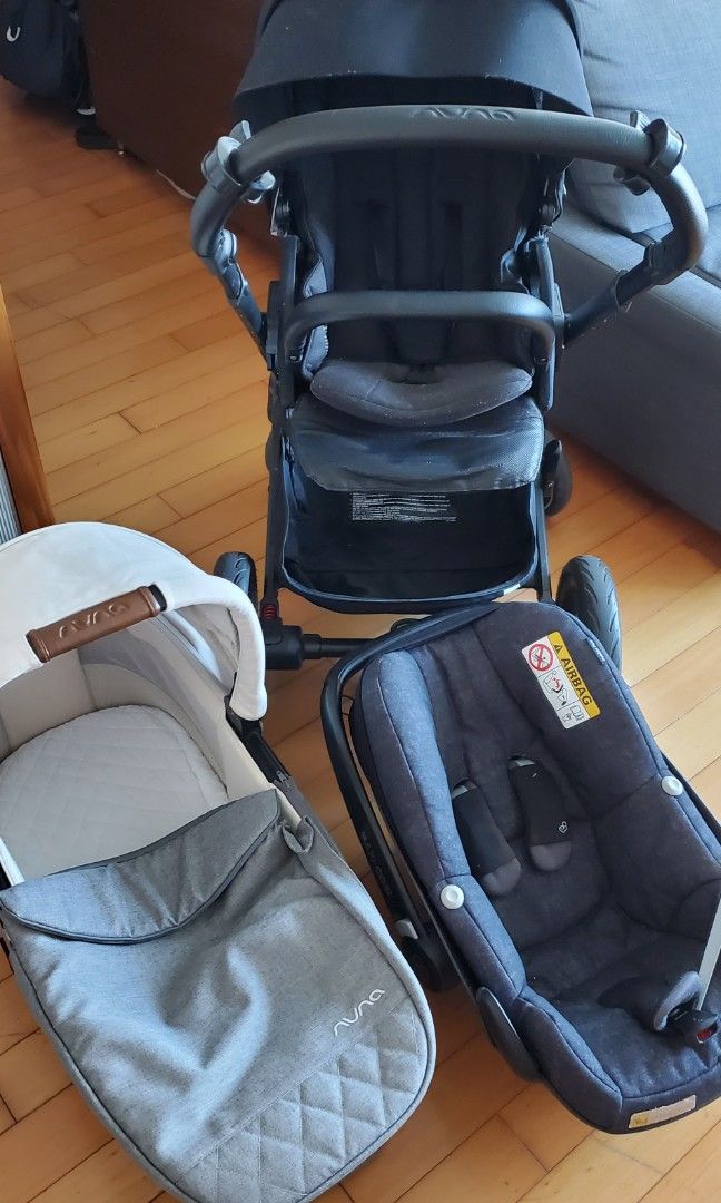 Nuna mixx next stroller bassinet and maxi Cosi car seat capsule