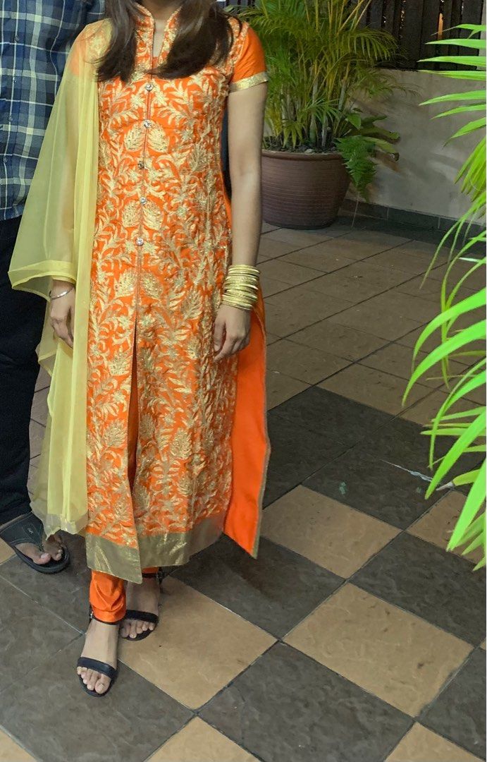 Orange sales punjabi suit