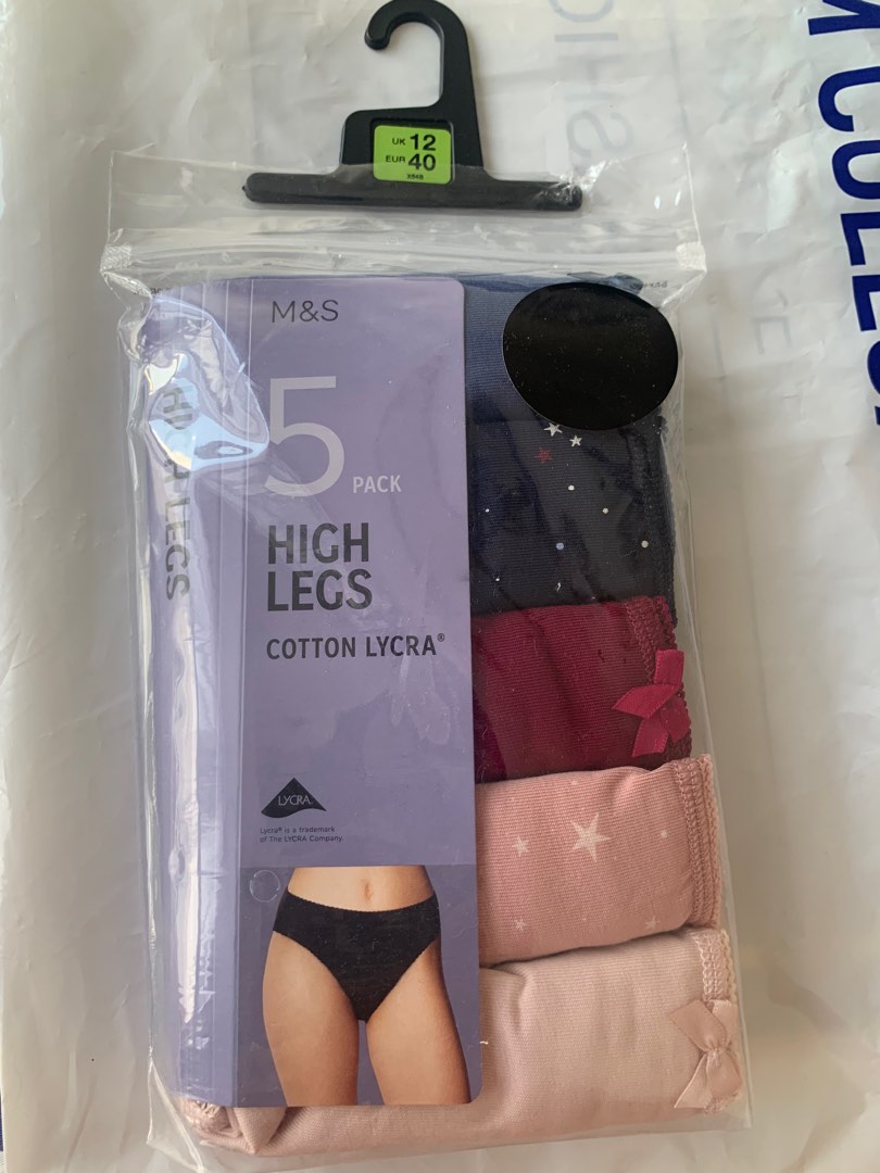 M&S Lingerie 5 Pack High Legs, Women's Fashion, Undergarments & Loungewear  on Carousell