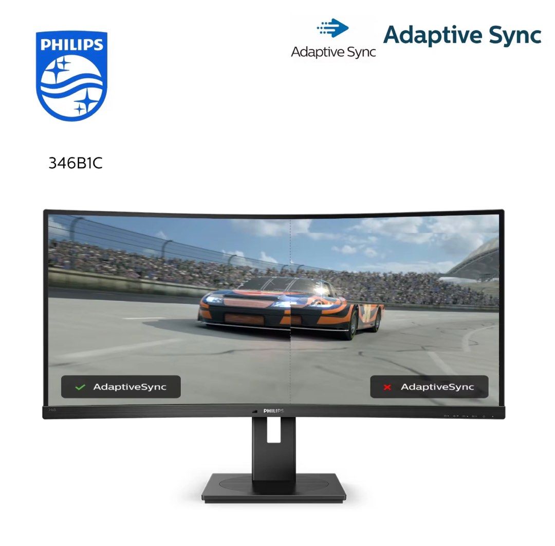 Philips 346B1C UltraWide 34" Curved Monitor, UltraWide QHD 2K, USBC