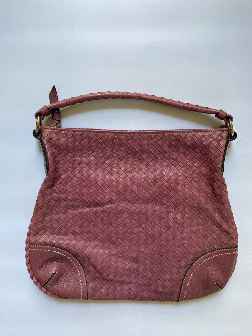 Pink woven bag, Women's Fashion, Bags & Wallets, Shoulder Bags on Carousell