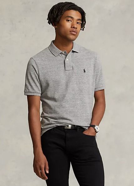 slim fit polo tees black