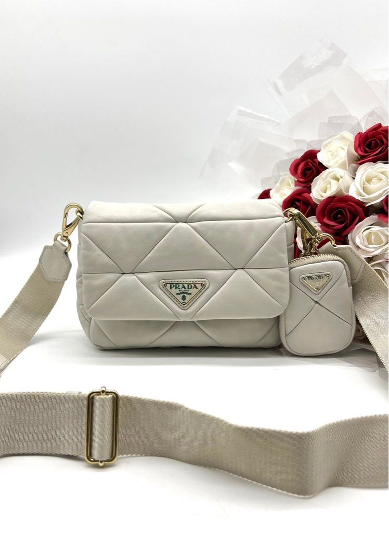 White prada crossbody bag cheap