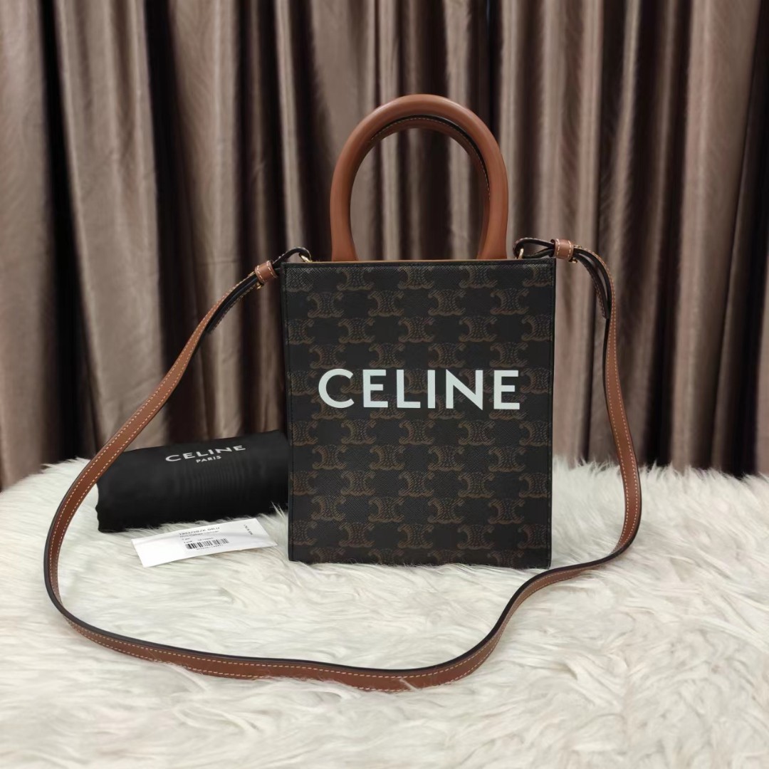 Preloved Celine Mini Vertical Cabas in Triomphe Canvas, Luxury, Bags ...