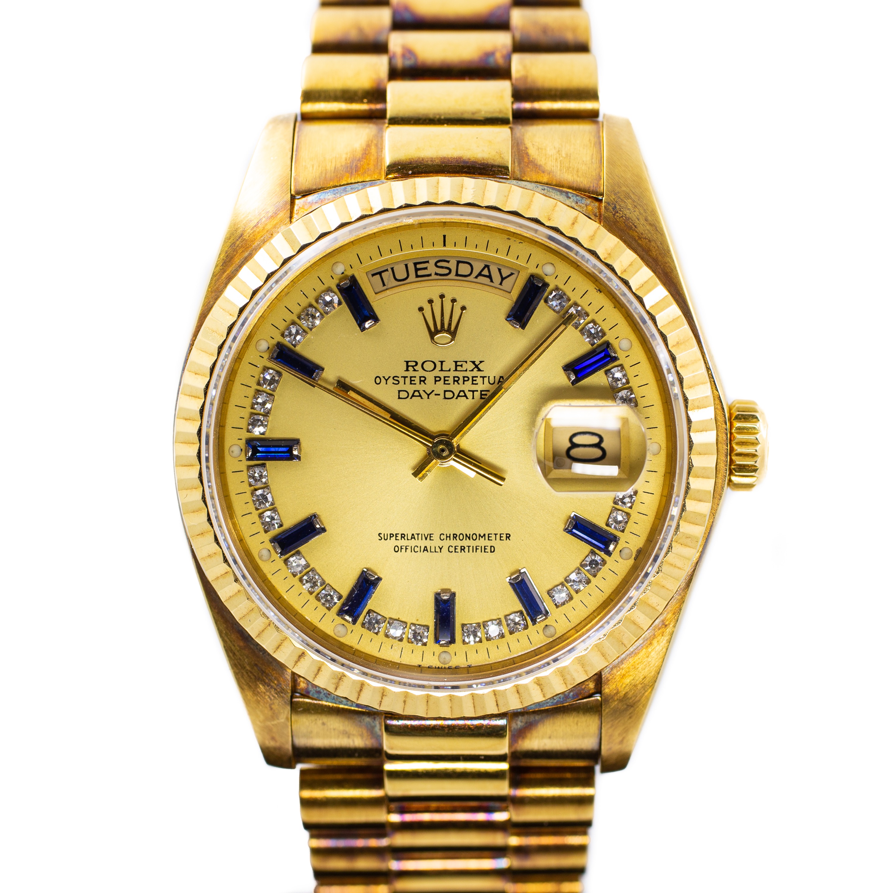 Mens 18k gold rolex day date president watch sale