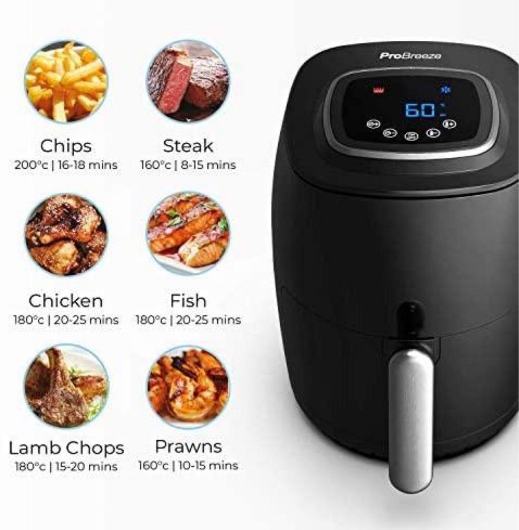 Pro Breeze 2L Digital Air Fryer 1000W, TV & Home Appliances, Kitchen